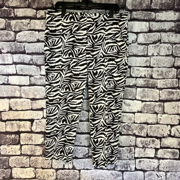 Chico's Brown & White Crop Pants Size L/14 - Picture 1 of 7